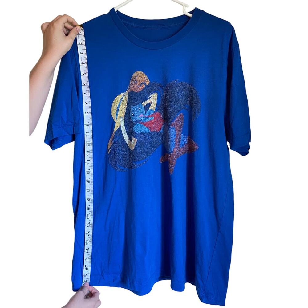Unbranded Blue Graphics Print T-shirt Pinup Girl